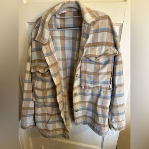 Pink Lily plaid shacket 2XL